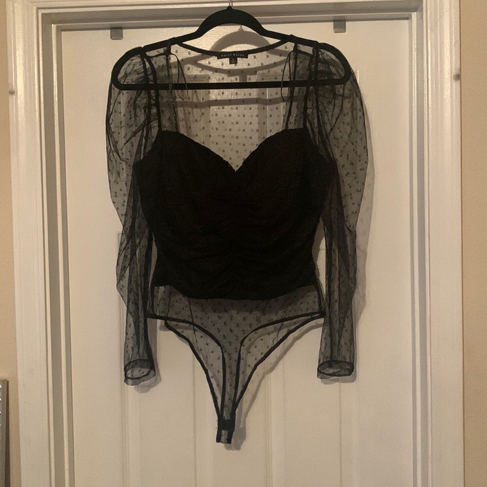Black Sheer/Lace Bodysuit